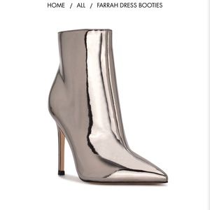 Nine West Farrah Silver Bootie size 9.5